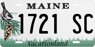 ME license plate 1721SC