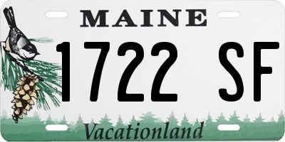 ME license plate 1722SF
