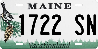 ME license plate 1722SN