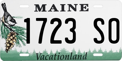 ME license plate 1723SO