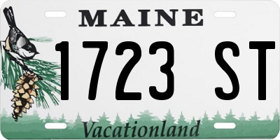 ME license plate 1723ST