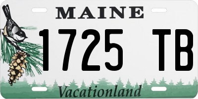 ME license plate 1725TB