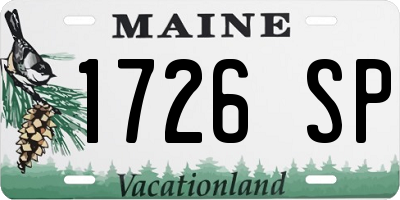 ME license plate 1726SP