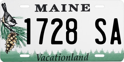 ME license plate 1728SA