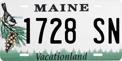 ME license plate 1728SN