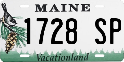 ME license plate 1728SP