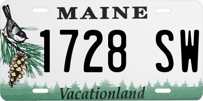 ME license plate 1728SW