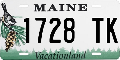 ME license plate 1728TK