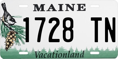 ME license plate 1728TN