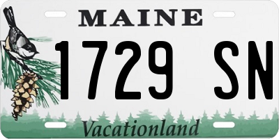 ME license plate 1729SN