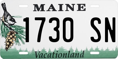 ME license plate 1730SN