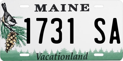 ME license plate 1731SA