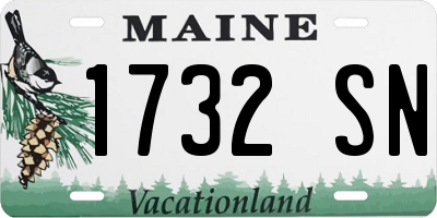 ME license plate 1732SN