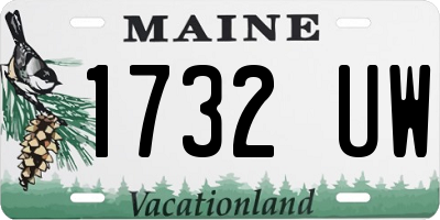 ME license plate 1732UW