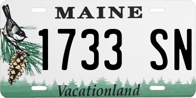 ME license plate 1733SN