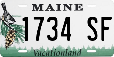 ME license plate 1734SF