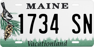 ME license plate 1734SN