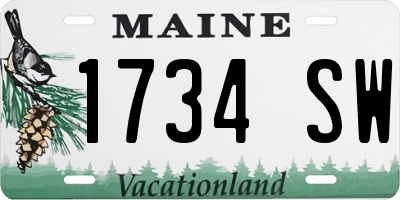 ME license plate 1734SW