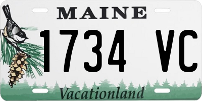 ME license plate 1734VC