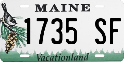 ME license plate 1735SF