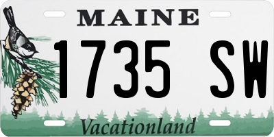 ME license plate 1735SW