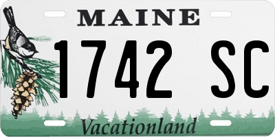 ME license plate 1742SC