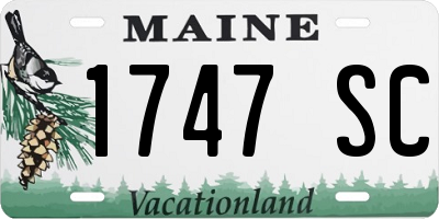 ME license plate 1747SC