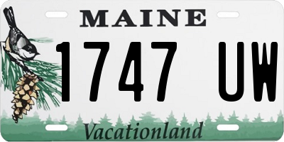 ME license plate 1747UW