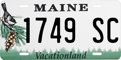 ME license plate 1749SC