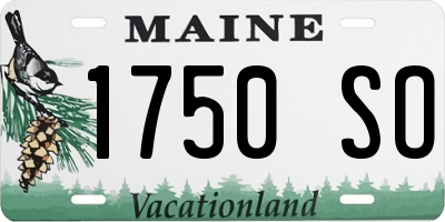 ME license plate 1750SO
