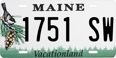 ME license plate 1751SW