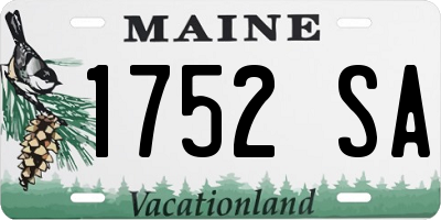 ME license plate 1752SA