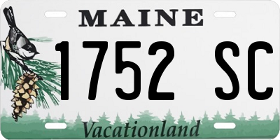 ME license plate 1752SC