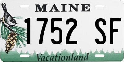 ME license plate 1752SF