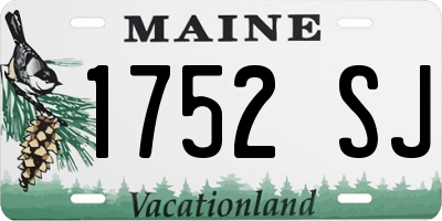 ME license plate 1752SJ