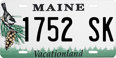 ME license plate 1752SK