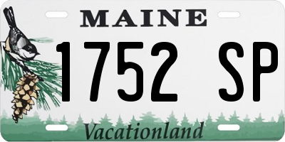 ME license plate 1752SP