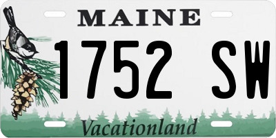 ME license plate 1752SW