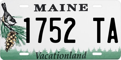 ME license plate 1752TA