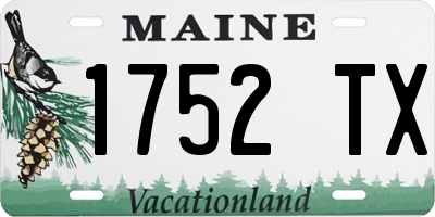 ME license plate 1752TX