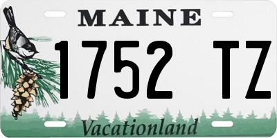 ME license plate 1752TZ