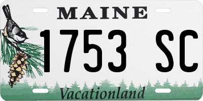 ME license plate 1753SC