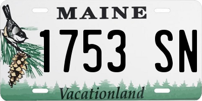 ME license plate 1753SN