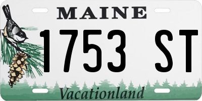 ME license plate 1753ST