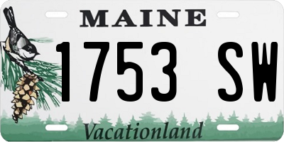 ME license plate 1753SW