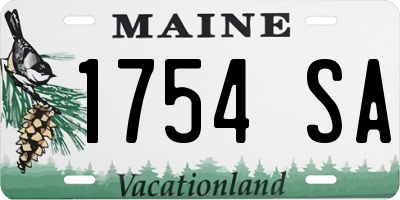 ME license plate 1754SA