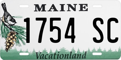 ME license plate 1754SC