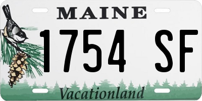 ME license plate 1754SF