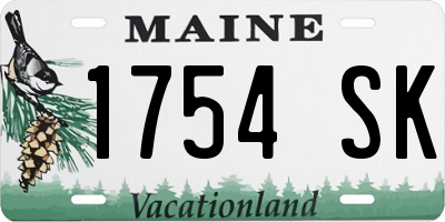 ME license plate 1754SK