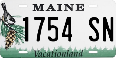 ME license plate 1754SN